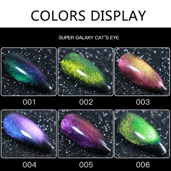 MIZHSE 9D Galaxy Katės Akis Gelis Esmalte Permanente UV Gelis Nagų lakas 10ml Su Stipriais Magneto 6 Spalvos Chameleonas Gelio Lako