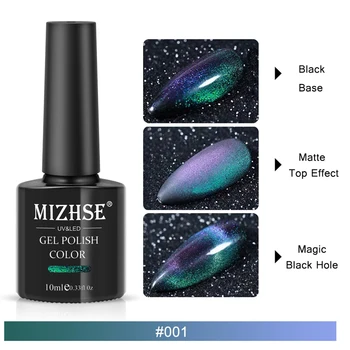 MIZHSE 9D Galaxy Katės Akis Gelis Esmalte Permanente UV Gelis Nagų lakas 10ml Su Stipriais Magneto 6 Spalvos Chameleonas Gelio Lako
