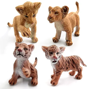 Modeliavimo kūdikių Liūtas, Tigras Lynx miškų, laukinių gyvūnų, modelį, statulėlės, plastikiniai žaislai, namų dekoravimo reikmenys Dekoro Dovana Vaikams