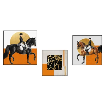 Modernus, Prabangus Apelsinų Arklių Drobės Paveikslai Abstraktūs Plakatų Spausdinimo Sienos Menas Nuotraukas Kambarį Praėjimų Namų Dekoro