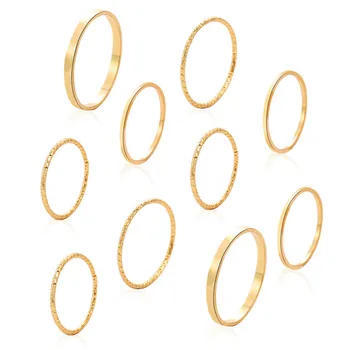 Modyle Aukso Sidabro Spalvos Apvalūs Tuščiaviduriai Geometrinis Žiedų Rinkinys Moterims Mados Twist Atidaryti Žiedas Bendras Žiedas Moterų Papuošalai