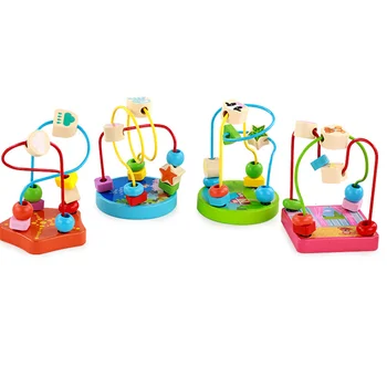 Montessori Mediniai Žaislai Vaikams Ratą Granulių Vielos Labirintas kalnelius Bamblys Anksti Švietimo Galvosūkiai Žaislas Vaikams 0-12 Mėnesių