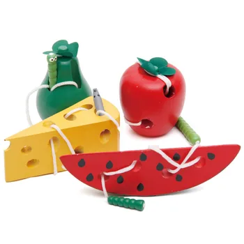 Montessori Vaikų Švietimo Žaislai Įdomus Medinis žaislas Širdys Valgyti Vaisių, Obuolių, kriaušių Ankstyvo Mokymosi, Mokymo Pagalbos Kūdikių Žaislų Vaikams Dovanų