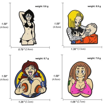 Moterys Anime Atvartas Smeigtukai Sagės Emblemos Kuprinė Mielas Avataras Emaliuota Segė Emblemos Drabužius Mini Emalio Pin Metalo Moterims