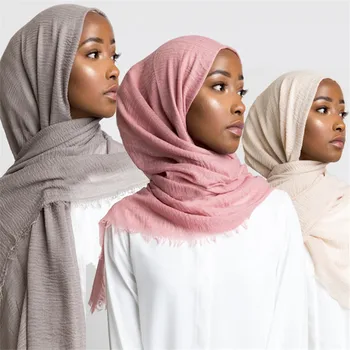 Moterų Elegantiškas 2019 Kieto Pagal Šalikas Vingiuoti Hijab Medvilnės Musulmonų Lengvas Wrap Turbaną foulard Islamo Skara Galvą Šalikai