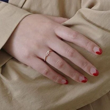 Moterų Lapų Kristalų Sužadėtuvių Žiedai Moterų Amžinybės Vestuvių Juostoje Žiedai Moterų Rose Aukso Žiedai, Papuošalai, Dovanos