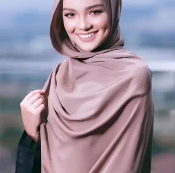 Moterų paprasto malaizija satino, šilko hijab šalikas vientisos spalvos ilgą musulmonų šalikai skarelė turbaną musulmoniškos skaros moterų galvos apsiaustas