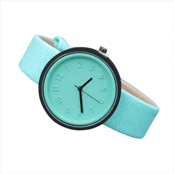 Moterų Žiūrėti Prabangos prekės Unisex Paprastas Dizainas Mados Skaičius spalvingi Laikrodžiai Kvarco Drobė Diržas Riešo Žiūrėti Dovana Laikrodis 2020 m.