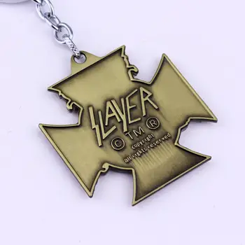 MQCHUN Muzikos grupės Slayer Keychains Amerikos Mados Greitis Metalo, Roko Grupė Slayer Logotipu Grandinės paketų prižiūrėtojų raktinę Chaveiro Raktų pakabukas
