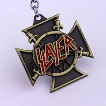 MQCHUN Muzikos grupės Slayer Keychains Amerikos Mados Greitis Metalo, Roko Grupė Slayer Logotipu Grandinės paketų prižiūrėtojų raktinę Chaveiro Raktų pakabukas
