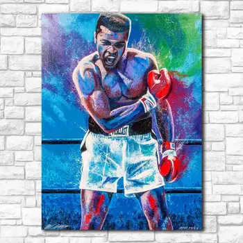 Muhammad Ali Bokso Žvaigždė Sportas Plakatas Abstrakčios Drobės Tapybos Menas Spausdinti Berniukų Miegamasis Namų Dekoro Sienos Nuotrauka