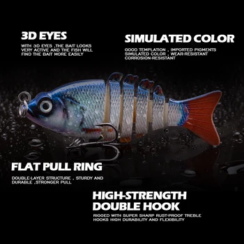 Multi Sujungta 5cm Bionic 2020 M., Žvejybos Masalas Crankbait Tikroviška Sunku, Žuvų Jaukai 2.5 g Mažų Žvejybos Masalas Nustatyti Wobblers Spręsti pesca