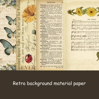 Muzikos Gėlės Bill Derliaus Medžiagos Fone Popieriaus Šiukšlių Leidinys Dienoraštis Planuotojas Scrapbooking Dekoratyvinis 
