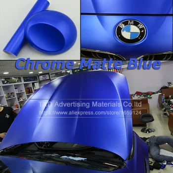 Mėlyna Metallic Matt Vinyl wrap Car Wrap Su Oro Burbulas Nemokama 