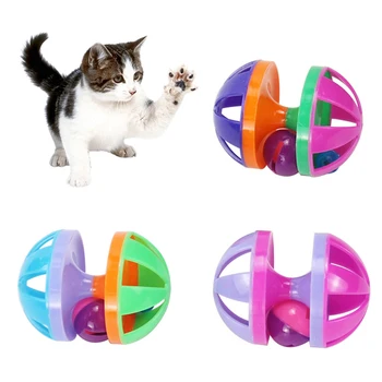 Naminių Kačių Kačiukų Hantelio Bell Ball Nulio Mokymo Interaktyvus Žaidimas, Žaisti Žaislas