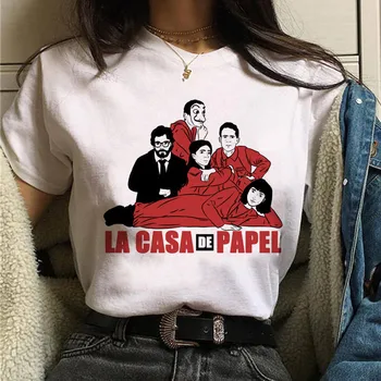 Namo Popieriaus marškinėliai Pinigų Heist moterys, La Casa De Papel marškinėlius juokinga viršuje tee mados naują drabužių marškinėliai moteriška vasaros