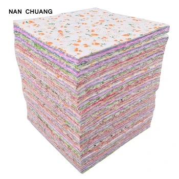 NanChuang Atsitiktinės Spalvos Plonos Medvilnės Audinio Atspausdintas Mišrus Pluoštas Siuvimo Riebalų Scrapbooking Modelis 10x10cm 80Pieces/Daug