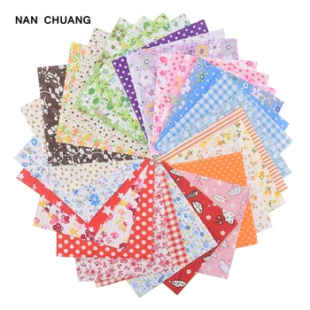 NanChuang Atsitiktinės Spalvos Plonos Medvilnės Audinio Atspausdintas Mišrus Pluoštas Siuvimo Riebalų Scrapbooking Modelis 10x10cm 80Pieces/Daug