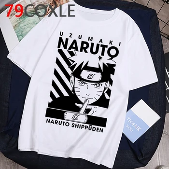 Naruto Mados Japonų Anime Marškinėliai Vyrams Sasuke Juokingas Animacinių filmų marškinėliai Atsitiktinis, Kietas Streetwear Marškinėlius Porą Hip-Hop Top Tee Vyriška