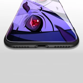 Naruto Sasuke Rašyti apvaliomis akimis Stiklo Telefono dėklas Skirtas iPhone 12 11 8 pro 7 