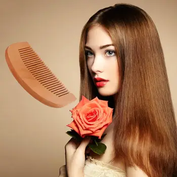 Natūralus Plataus Dantų Medinės Šukos Persikų Medis ne-statinio Masažas Plaukų Sveikatos Šukos Plaukų Formavimo Priemonės, Karštas Pardavimas