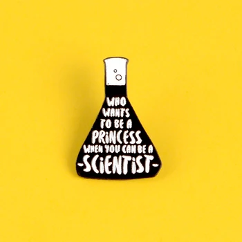 Nauja juoda chemijos mokslo tyrimų baltos butelis burną laiškas butelyje kūrybos metalo ename pin kuprinė papuošalai, sagės dovana