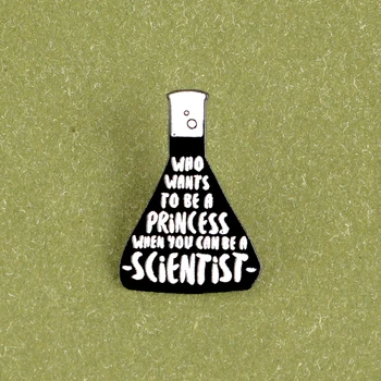 Nauja juoda chemijos mokslo tyrimų baltos butelis burną laiškas butelyje kūrybos metalo ename pin kuprinė papuošalai, sagės dovana