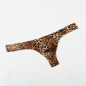 Nauja Seksuali Leopard G-String Vyrų Apatiniai Bumbulas Dėklas G-string Šortai, apatinės Kelnės Bikini Dirželius Boksininkas Trumpas