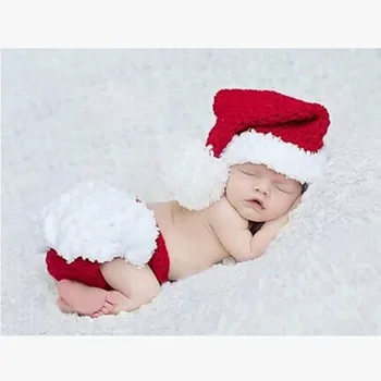 Naujagimiui Kalėdų skrybėlę ir šortai komplektas Rankų darbo Mezgimo kūdikių Fotografija, Foto Prekėms, Nėrimo skrybėlę 1set XDT-102