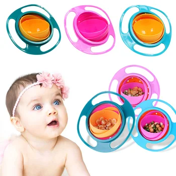 Naujagimį Maitinti Patiekalų Žaislas Kūdikiui Gyro Bowl Universalus 360 Pasukti Pašalinis Įrodymas Patiekalus Vaikams, Kūdikių Stalo