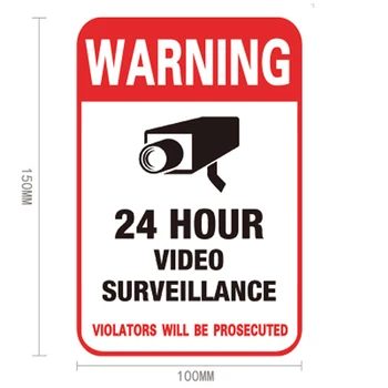 NAUJAS 10vnt/daug Vandeniui, Saulės PVC Namų CCTV Vaizdo Stebėjimo Saugumo Kameros Signalizacijos Lipdukas Įspėjamųjų Ženklų Lipdukas