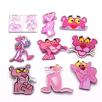Naujas 1PCS Animacinių filmų Pink panther Akrilo Sagė Emblemos Apdailos Pin Kuprinė Moterims 