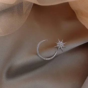 Naujas 2020 sutartis mados blizga kristalų Moterų Lašas Auskarai saldus joker asimetrinė Mėnulis ir žvaigždės modeliavimo bauda Auskarai