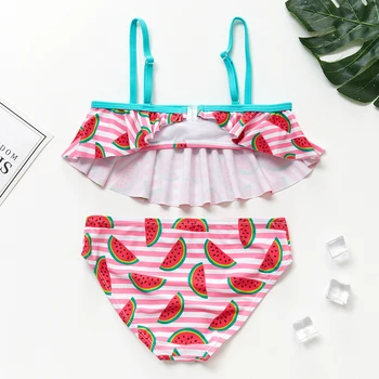 Naujas 2021 Vaikų maudymosi Kostiumėliai, Dviejų dalių Flamingo maudymosi kostiumėlis Mergaitėms 2021 M. Vasarą Bikini Rinkiniai Vaikams maudymosi kostiumėlį Puikus maudymosi Kostiumėliai, G1-K337