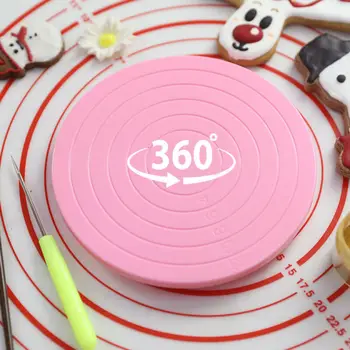Naujas 360 Apvalus Tortas Ratas, Plastikiniai Sukasi priešslydžio sistema Tortas Stovi Tortas Dekoravimo Sukasi Stalo Tortas Virtuvė 