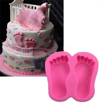 Naujas 3D Baby Shower Feet Silikono Minkštas Formos Tortas Dekoro Cukraus Derva Pasta apsauga nuo Pelėsių, Šokoladiniai Saldainiai, Tortas Kepimo Dekoro Patarimai, kaip Įrankis