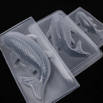 Naujas 3D Koi Žuvų Formos Plastiko Tortas Šokolado Želė Sugarcraft Pelėsių Ryžių Pelėsių 