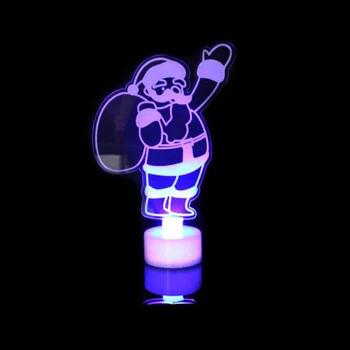Naujas 3D LED Nakties Šviesos Vaikai, Vaikų Namų Kambario Dekoro Spalvinga Flash Stalo Lempa Eifelio Bokštas, Santa Claus ir Kalėdų Puošmena