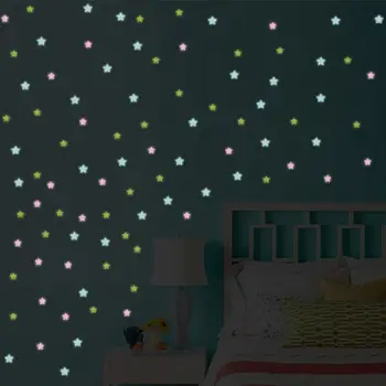Naujas 50pcs 3cm Animacinių filmų Žvaigždžių Sienų Lipdukai Vaikams Kambariai Namų Dekoro Mažai Žvaigždžių Sienos Lipdukai Baby vaikų Darželio 