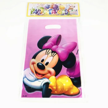 Naujas 6pcs Minnie Mouse Animacinių filmų Vaikams Mergaitės Gimtadienio, Vestuvių Vienkartiniai Užkandis Saldainiai dovanų maišelį plastikinį maišelį, Baby shower prekes