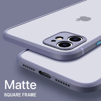 Naujas Aikštėje atsparus smūgiams Atveju iPhone 12 11 Pro Max Mini Prabangus Matinis Permatomas Dangtelis, skirtas 
