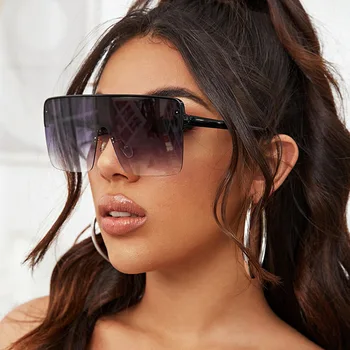 Naujas Aikštėje Negabaritinių Akiniai nuo saulės Vyrams 2020 Plus Size Saulės Akiniai Moterų Didelių Pusiau Taškus Moterų UV400 Akiniai Gafas Del Sol Mujer