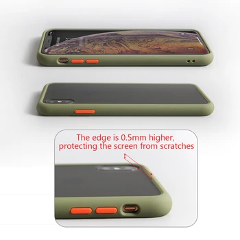 NAUJAS atsparus smūgiams Šarvai Atveju iPhone, 11 Pro Max 2019 6 6S 7 8 Plius Matinis Skaidrus Hard Back Cover For iPhone XS Max XR X Atveju