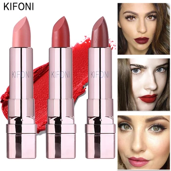 Naujas Atvykimo KIFONI prekės makiažas grožio matinis lūpų ilgalaikį atspalviu lūpų kosmetika lip stick maquiagem, kad raudonai batom