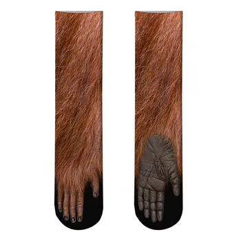 Naujas atvykimo kojinės vyrams juokinga patogus, kvėpuojantis spalvinga gyvūnų medvilnės kojinių vyrų ir vyro gatvės stiliaus 3D Spausdinimo ilgos kojinės
