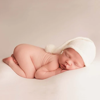 Naujas Atvykimo Kūdikių Fotografija Skrybėlę Minkšta Kepuraitė Su Kailio Pompom Kūdikių Mielas Megztas Point Skrybėlės Kepurės Kailio Kamuolys Variklio Dangčio