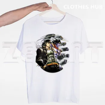 Naujas Atvykti Jojo Bizzare Nuotykių Kujo Jotaro Baltos spalvos Marškinėlius JoJo Keistų Nuotykių, T-marškinėliai trumpomis Rankovėmis O-Kaklo Harajuku Marškinėliai