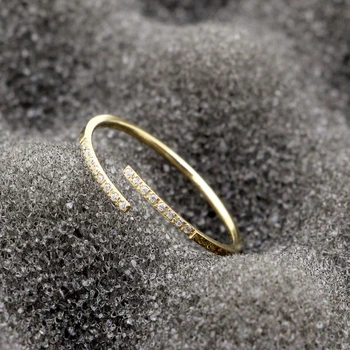 Naujas Dizainas 1mm Pločio Angų Inkrustacijos Su 16 Cirkonis Žiedas Moterims Aukščiausios Kokybės Titano Plieno Meilę Prekės Papuošalai Vestuvių Žiedas