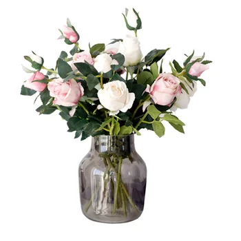 NAUJAS gražus rožės šaką, dirbtinio šilko gėlių netikrą gėlės vestuvių namų puošybai rose šilko dirbtiniais gėlės valentino