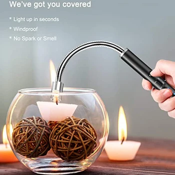 Naujas GRILIS LED USB Elektra Įkraunamą Ilgai Virtuvėje dujinė Viryklė Lengvesni Vėjo Plazmos Lanku Flameless Žvakių Žiebtuvėliai Lauko